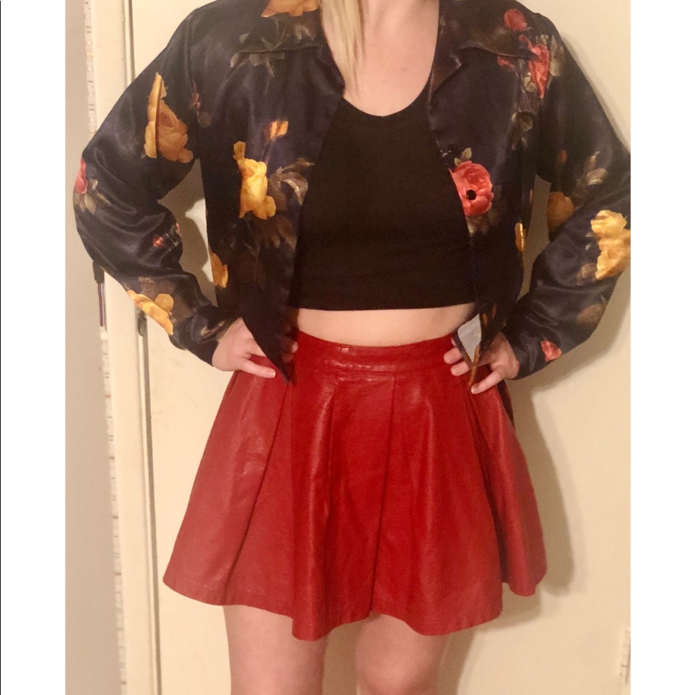 Leather skater skirt